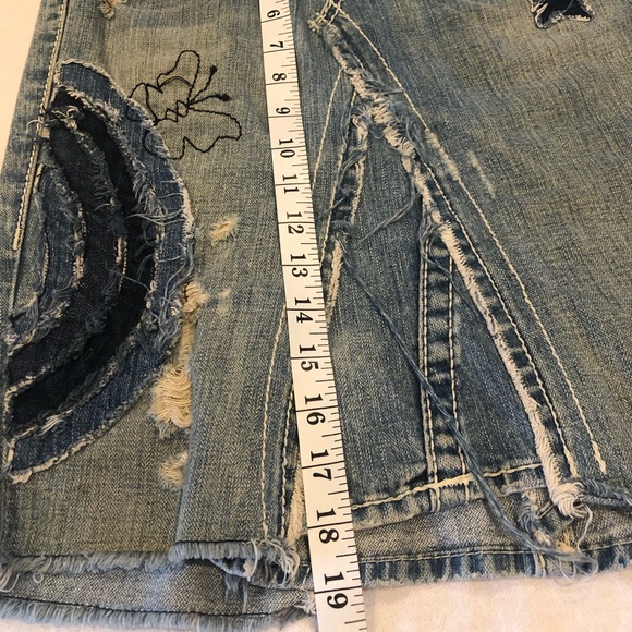TRUE RELIGION rare patchwork denim skirt - 00s vintage - Picture 4 of 7